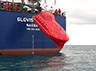 Glovis Maria carrying out safety drills, launching free fall lifeboats